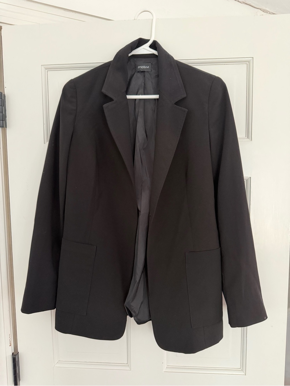 Motivi Black Women’s  Blazer - Minimal Notch Lapel Jacket